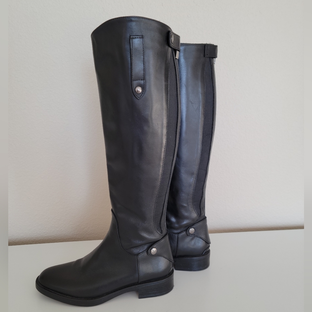 Emanuele Crasto Black Italian Leather Riding Boots Size 36